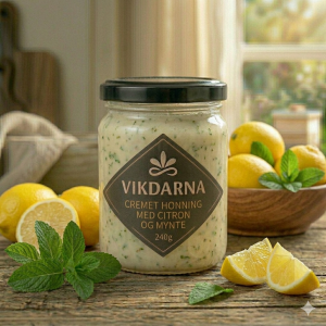 Cremet honning med citron og mynte