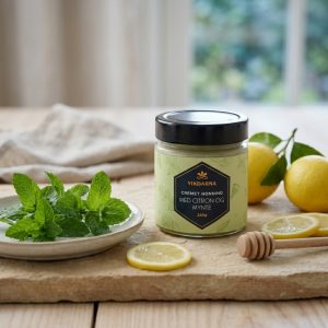 Cremet honning med citron og mynte